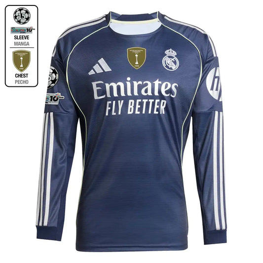 Camiseta Real Madrid 25/26 Manga Larga (visita)